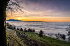 Sonnenuntergang mit Nebelmeer