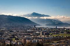Baar; Stadt Zug mit Rigi